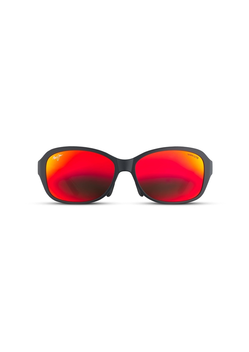 Maui Jim Women's Koki Beach Polarized Universal Fit Fashion Sunglasses Black Matte w/Black Rubber UTD/Hawaii Lava ™