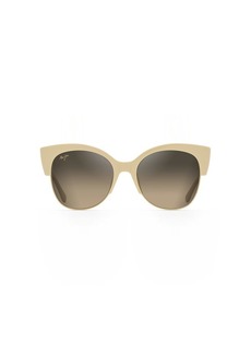 Maui Jim Women's Mariposa Polarized Fashion Sunglasses Ivory with Gold/HCL® Bronze