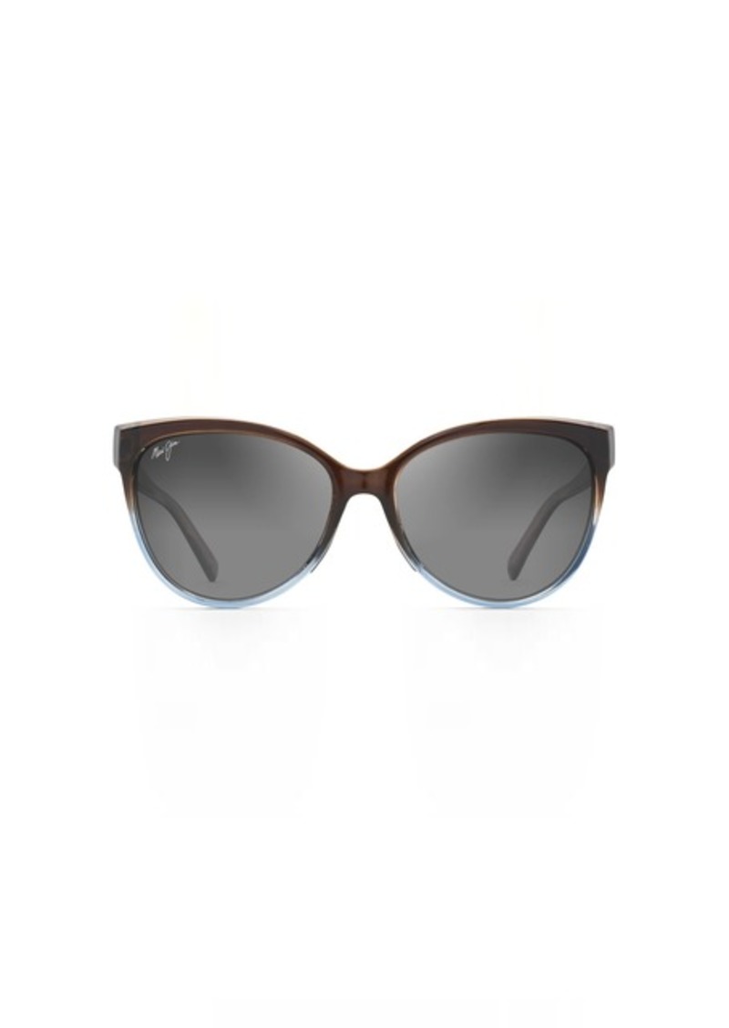 Maui Jim Women's 'Olu'Olu Polarized Cat Eye Sunglasses Trans Dark Chocolate w/Blue/Neutral Grey