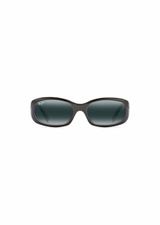 Maui Jim Women's Punchbowl Polarized Rectangular Sunglasses Black with Blue/Neutral Grey