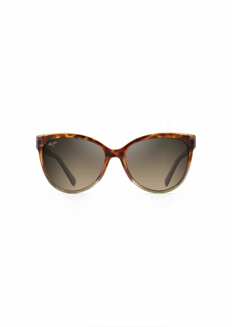 Maui Jim Women's 'Olu'Olu Polarized Cat Eye Sunglasses Tortoise with Tan/HCL® Bronze