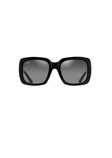 Maui Jim Women's Two Steps Polarized Fashion Sunglasses Black Gloss/Neutral Grey