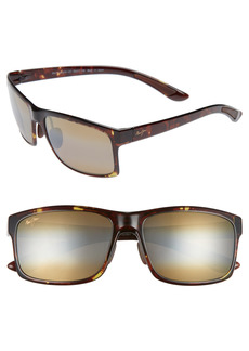 Maui Jim Pokowai Arch 58mm Polarized Sunglasses in Olive Tortoise/Bronze at Nordstrom