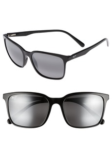 Maui Jim Wild Coast 56mm Polarized Sunglasses in Midnight Black/Neutral Grey at Nordstrom