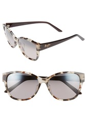 Maui Jim Summer Time 54mm PolarizedPlus2(R) Cat Eye Sunglasses in White Tokyo Tortoise/Grey at Nordstrom