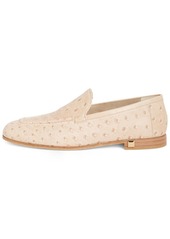 Max Mara 10mm Ostrich Print Leather Loafers