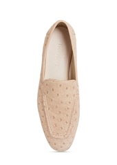 Max Mara 10mm Ostrich Print Leather Loafers