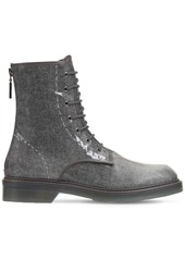 Max Mara 30mm Beth Waxed Wool Blend Ankle Boots
