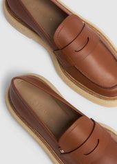 Max Mara 30mm Rough Leather Loafers