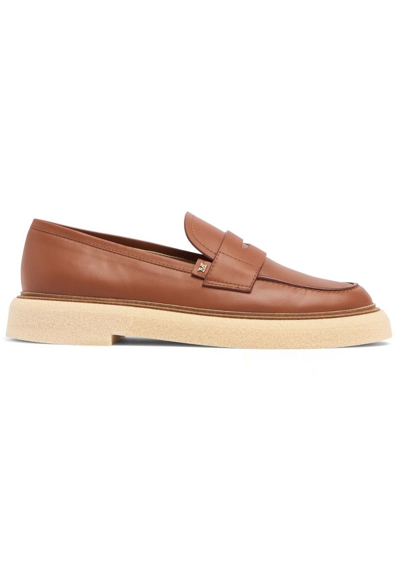 Max Mara 30mm Rough Leather Loafers