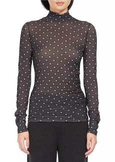 Max Mara Abituro Abstract Jersey-Knit Turtleneck Blouse