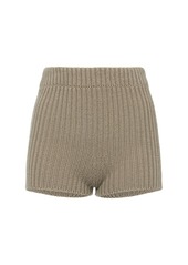 Max Mara Acceso1234 Cotton Rib Knit Shorts