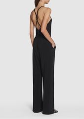 Max Mara Agar Viscose Crepe Crisscross Jumpsuit