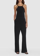 Max Mara Agar Viscose Crepe Crisscross Jumpsuit