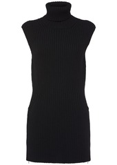 Max Mara Aldina Rib Knit Wool Turtleneck Vest