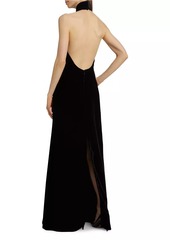 Max Mara Armida Velvet Halterneck Sleeveless Maxi Dress