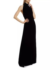 Max Mara Armida Velvet Halterneck Sleeveless Maxi Dress