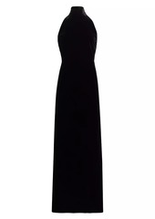 Max Mara Armida Velvet Halterneck Sleeveless Maxi Dress