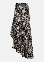 Max Mara Asymmetric printed maxi skirt