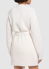 Max Mara Balzac Belted Wool Blend Knit Cardigan