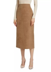 Max Mara Calcio Suede Pencil Maxi Skirt