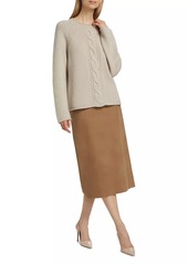 Max Mara Calcio Suede Pencil Maxi Skirt