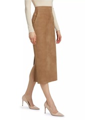 Max Mara Calcio Suede Pencil Maxi Skirt