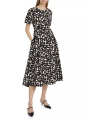 Max Mara Callas Abstract Cotton-Blend Cocktail Dress