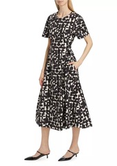 Max Mara Callas Abstract Cotton-Blend Cocktail Dress