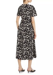 Max Mara Callas Abstract Cotton-Blend Cocktail Dress