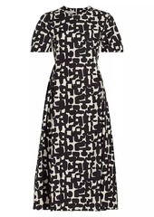 Max Mara Callas Abstract Cotton-Blend Cocktail Dress