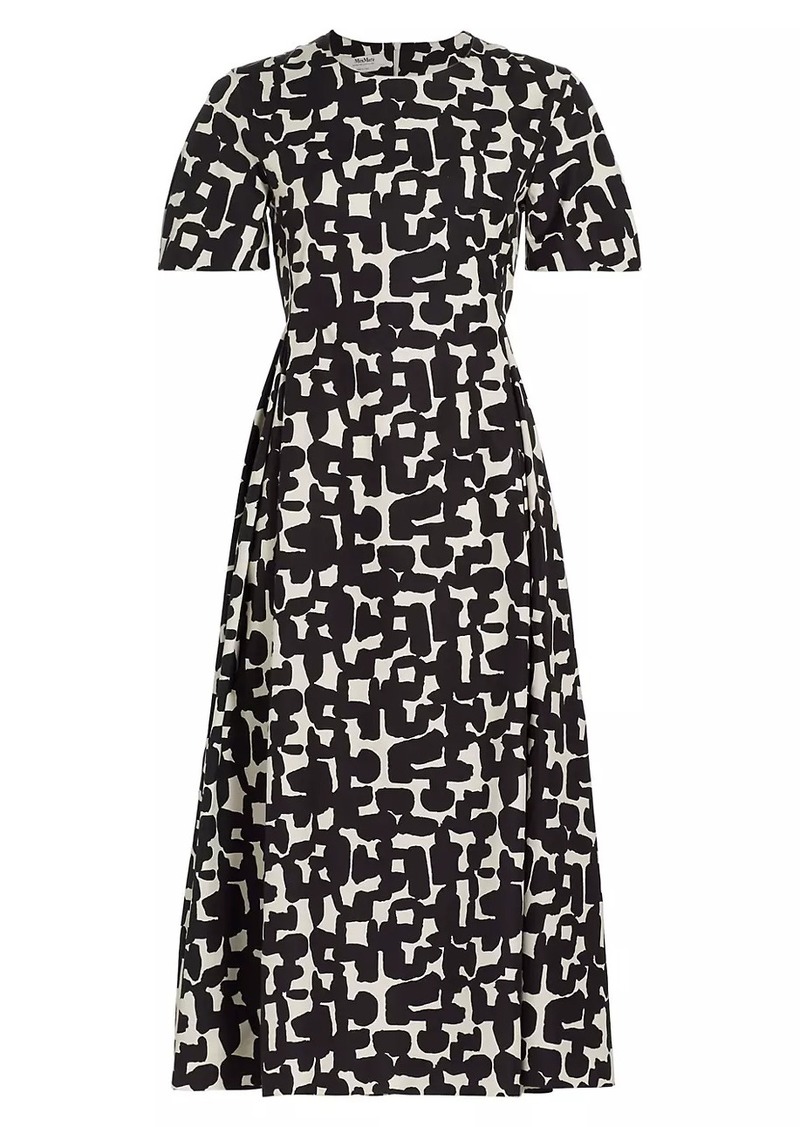 Max Mara Callas Abstract Cotton-Blend Cocktail Dress