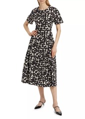 Max Mara Callas Abstract Cotton-Blend Cocktail Dress