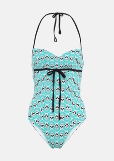 Max Mara Catia printed halterneck swimsuit