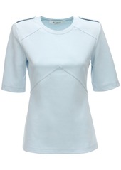 Max Mara Cotton Jersey T-shirt W/ Shoulder Pads