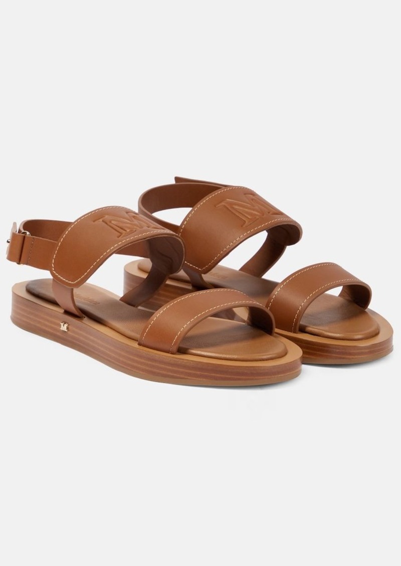 Max Mara Diana leather flat sandals