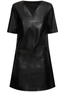 Max Mara Eliot Embossed Faux Leather Mini Dress