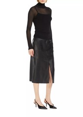 Max Mara Ethel Croc-Embossed Pencil Skirt