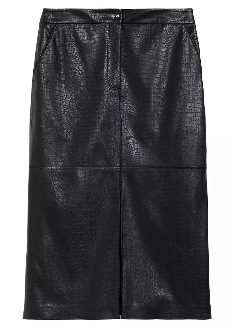 Max Mara Ethel Croc-Embossed Pencil Skirt