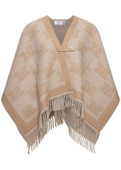 Max Mara Frine Logo Jacquard Wool Cape