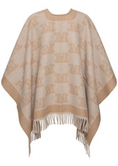 Max Mara Frine Logo Jacquard Wool Cape