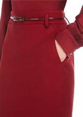 Max Mara Ginseng Belted Wool Midi-Skirt