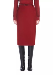 Max Mara Ginseng Belted Wool Midi-Skirt