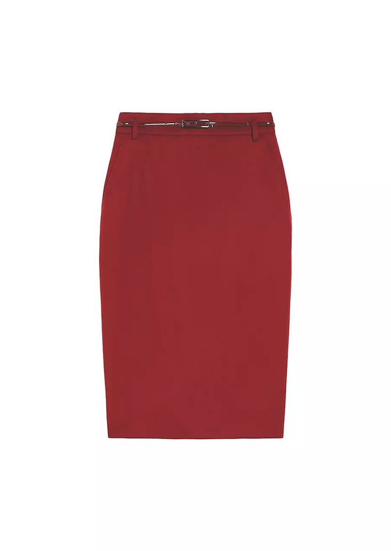 Max Mara Ginseng Belted Wool Midi-Skirt