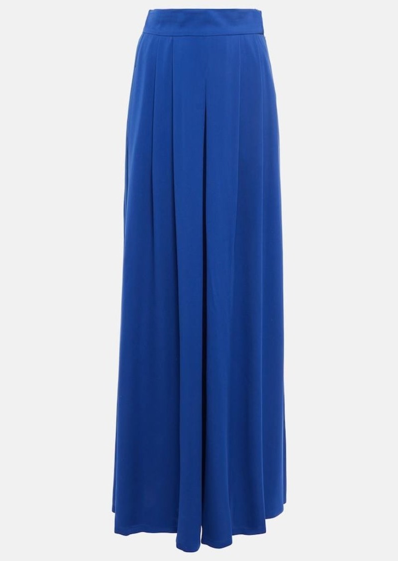 Max Mara High-rise pleated silk wide-leg pants