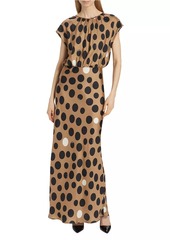 Max Mara Juglas Polka Dot Silk Maxi Dress