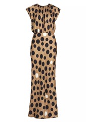 Max Mara Juglas Polka Dot Silk Maxi Dress