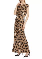 Max Mara Juglas Polka Dot Silk Maxi Dress