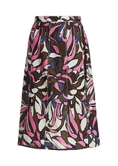 Max Mara Lisa Tropical Floral Midi Skirt