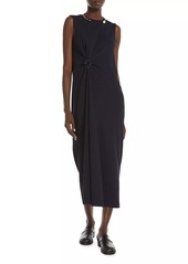 Max Mara Losanna Gathered Jersey Sleeveless Midi-Dress